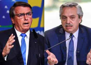 Los presidentes Jair Bolsonaro y Alberto Fernández, en una composición gráfica. Fotos: AFP