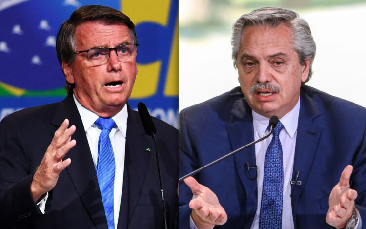 Los presidentes Jair Bolsonaro y Alberto Fernández, en una composición gráfica. Fotos: AFP