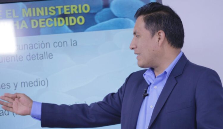 El ministro de Salud, Jeyson Auza, informó sobre el comportamiento del COVID-19 en el país. Foto: Captura