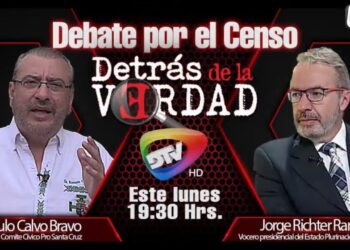 El anuncio de debate Calvo-Richter en DTV.