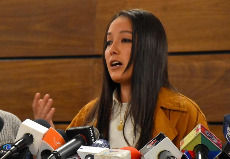 La diputada Luciana Campero en una rueda de prensa. Foto: APG-archivo