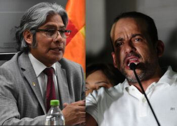 Wilfredo Chávez y Luis Fernando Camacho, en conflicto. Foto: APG