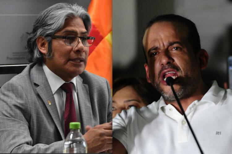 Wilfredo Chávez y Luis Fernando Camacho, en conflicto. Foto: APG