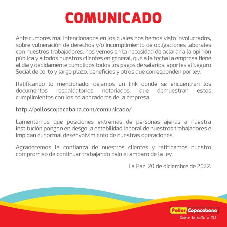 COMUNICADO