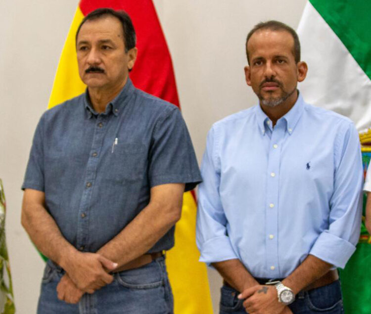 Vicente Cuéllar y Luis Fernando Camacho, en las reuniones del comité por el Censo. Foto: APG