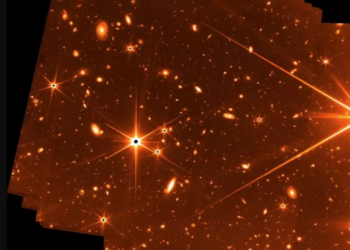 Esta imagen de prueba del sensor de guía fina se adquirió en paralelo con imágenes NIRCam de la estrella HD147980 durante un período de ocho días a principios de mayo. Foto. NASA.