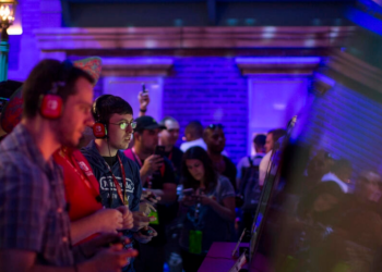 Stand de Nintendo en la inauguración de la feria de videojuegos E3 en Los Ángeles. Foto: AFP.