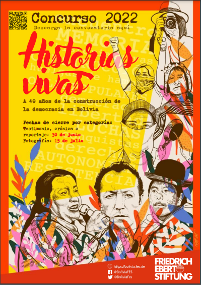 Afiche del concurso 'Historias vivas'. Foto: FES Bolivia.