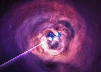 Agujero negro en el centro del cúmulo de Perseo. Foto: NASA.