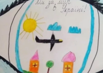 Dibujo de Rostik, de 8 años. Foto: momiseewar.com.