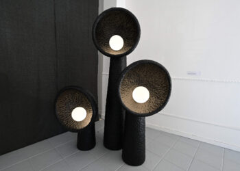 La obra 'Soniah Lighting' de la arquitecta y diseñadora ucraniana Victoria Yakusha, en la exposición de Milán. Foto: AFP.