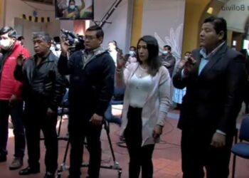 La nueva directiva hace su juramento. Captura: ABI.