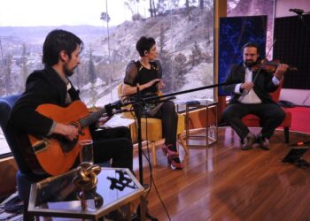 Camus Jazz Band interpreta una pieza en el estudio de La Razón. Foto: Oswaldo Aguirre.
