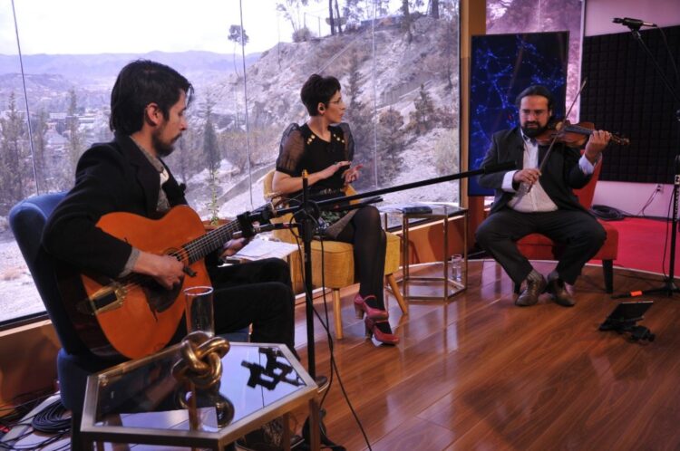 Camus Jazz Band interpreta una pieza en el estudio de La Razón. Foto: Oswaldo Aguirre.