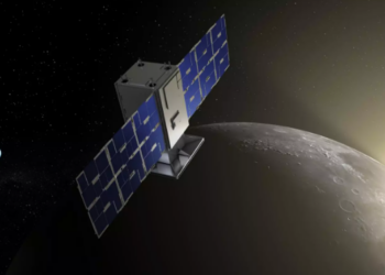 Ilustración de CAPSTONE orbitando la Luna. Foto: NASA.