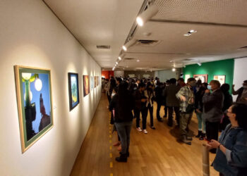 La exposición 'Munay Entrelazos', en el Espacio Simón I. Patiño. Foto: Estudiantes Artes Plásticas UMSA.