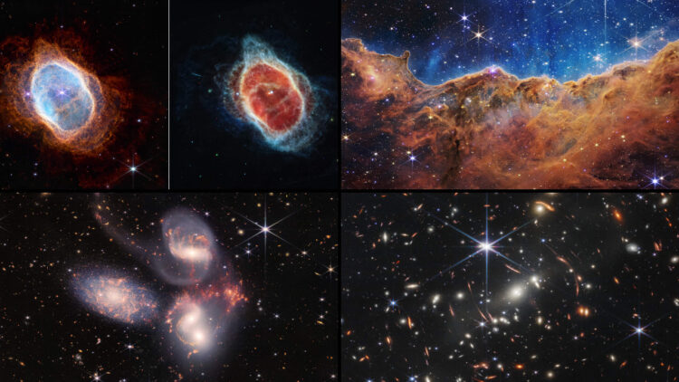 Primeras imágenes obtenidas por el telescopio James Webb. Foto: AFP.