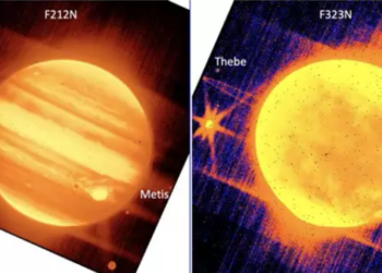 Imágenes de Júpiter tomadas por el telescopio Webb en su puesta en marcha. Foto: NASA.