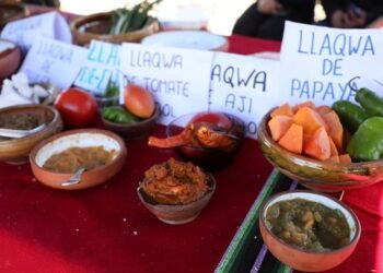 Variedades de llaqwas expuestas este domingo en Cochabamba. Foto: Ministerio de Culturas.