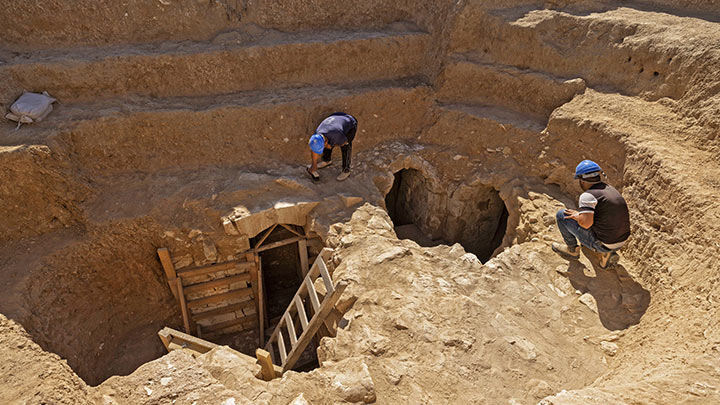 La edificación hallada en el desierto de Néguev, en Israel. Foto: AFP.