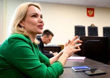 La periodista Marina Ovsiannikova. Foto: AFP.