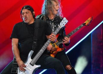 Presentación de Metallica en el Global Citizen Festival, este fin de semana. Foto: AFP.