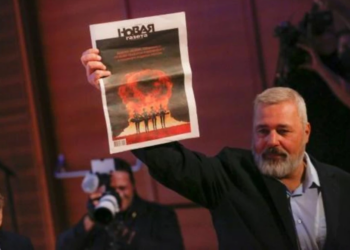 El periodista ruso Dmitry Muratov, jefe del diario Novaya Gazeta. Foto: AFP.