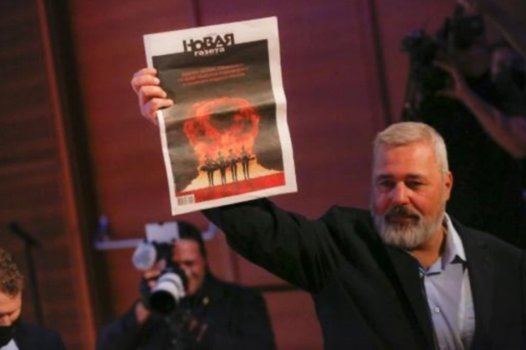 El periodista ruso Dmitry Muratov, jefe del diario Novaya Gazeta. Foto: AFP.