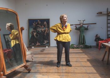 La artista portuguesa-británica Paula Rego, en su taller. Foto: AFP.