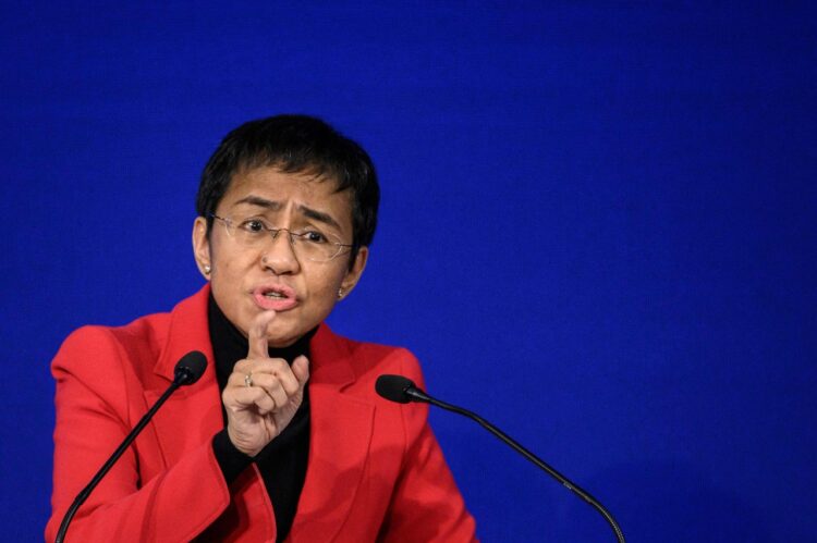 La periodista filipina Maria Ressa, premio Nobel de la Paz. Foto: AFP.