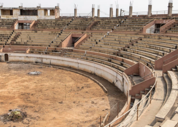 La plaza de toros de Luanda, abandonada, Foto: AFP.