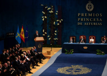 La entrega del premio 'Princesa de Asturias', en Oviedo, capital del Principado de Asturias. Foto: AFP.