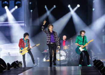 La banda de rock Rolling Stones, inicia su gira en el Metropolitano de Madrid. Foto: AFP.