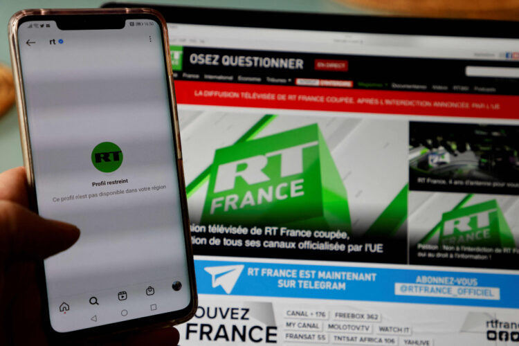La justicia europea confirmó este miércoles la suspensión de la versión francesa de Russia Today, que apelará la decisión. Foto: AFP.