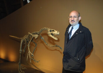 El paleontólogo José Luis Sanz García en el Museo de Ciencias Naturales de Madrid. Foto: wikipedia.org.
