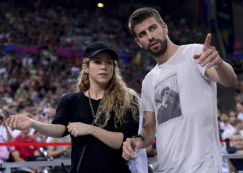 La cantante Shakira y su ex esposo, el futbolista Gerard Piqué. Foto: AFP.