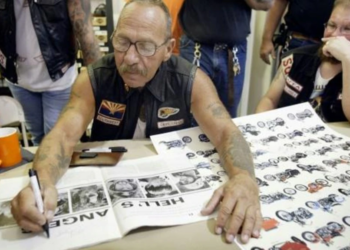 Sonny Barger, fundador del club de motociclistas Hells Angels. Foto: AFP.