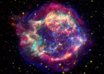 Imagen en falso color del remanente de supernova Cassiopeia A. Foto: NASA.