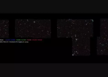 Esta imagen es un mosaico de 690 fotogramas individuales tomados con la cámara de infrarrojo cercano (NIRCam) del telescopio espacial James Webb. Foto: NASA.