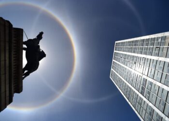 El halo solar visto en El Prado de La Paz. Foto: Rpdwy Cazón