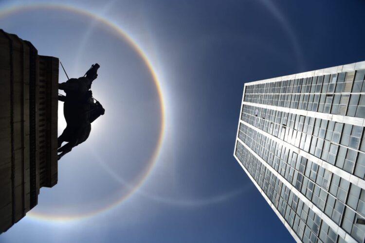 El halo solar visto en El Prado de La Paz. Foto: Rpdwy Cazón