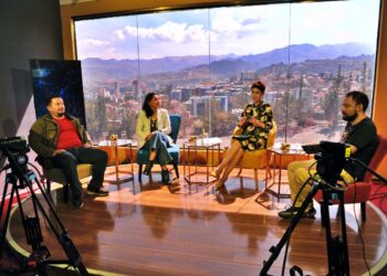 Pablo Osorio, Lourdes Montero, Claudia Benavente y Javier Soria, en La Razón. Foto: Oswaldo Aguirre