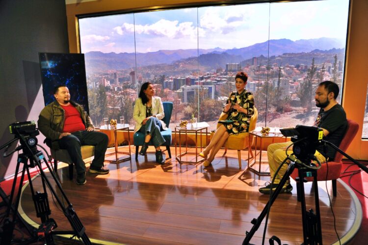 Pablo Osorio, Lourdes Montero, Claudia Benavente y Javier Soria, en La Razón. Foto: Oswaldo Aguirre