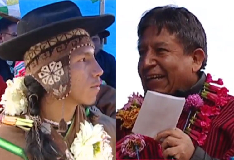 Choquehuanca presenta a tildado de dañar la estatua de Colón como ‘wawa’ y pide cuidarlo