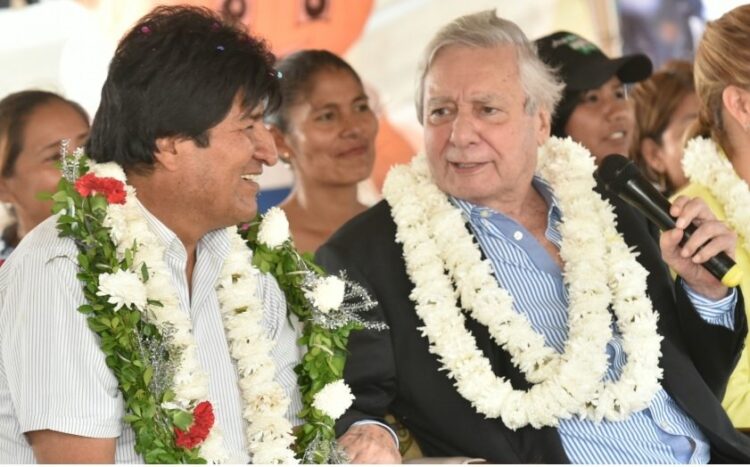 Evo Morales y Percy Fernández, mientras eran autoridades. Foto: Evo Morales (Twitter)