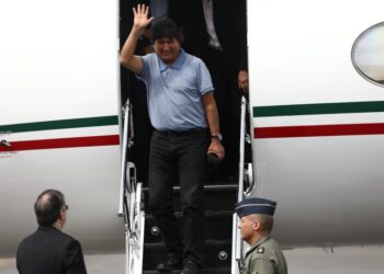 Evo Morales, al llegar asilado a México en 2019. Foto: Evo Morales