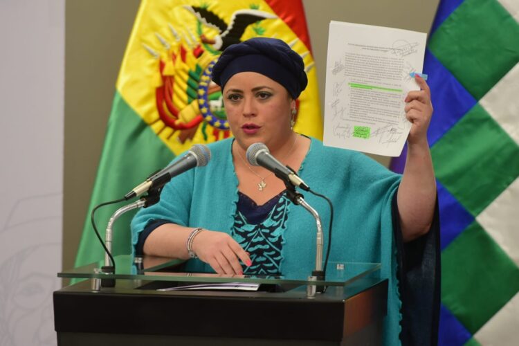 La ministra María Nela Prada, en rueda de prensa este martes. Foto: Rodwy Cazón