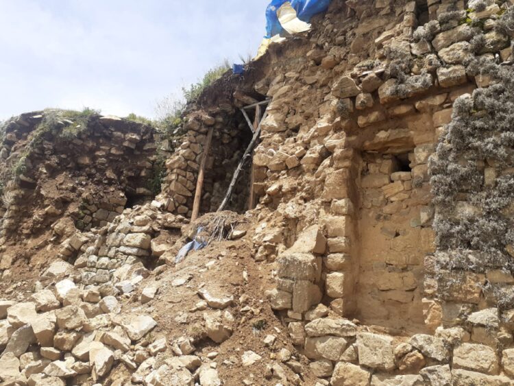 La lluvia afecta al templo de Pilcocaina en la Isla del Sol