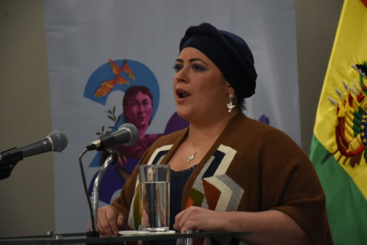 La ministra María Nela Prada, en rueda de prensa este jueves. Foto: APG