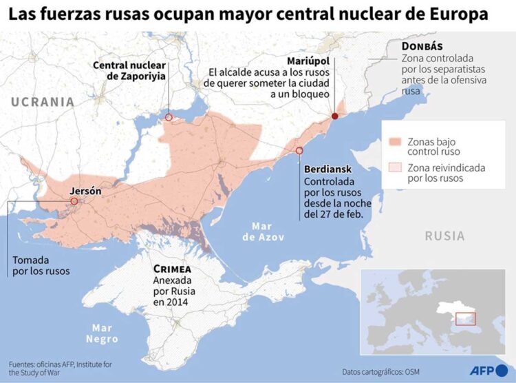 Rusia ocupa la mayor central nuclear de Ucrania tras ataque que paralizó al mundo